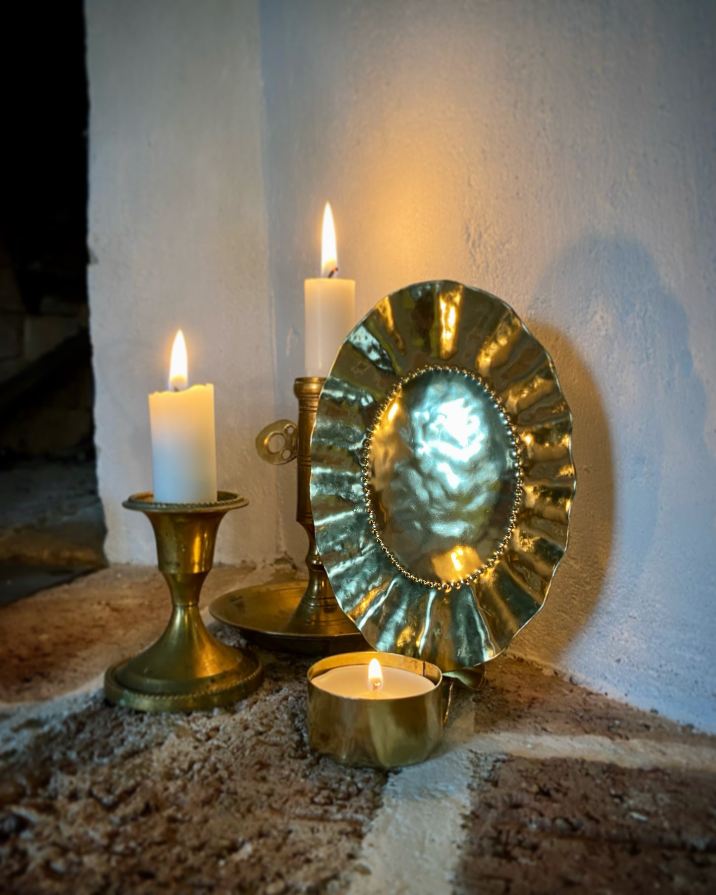 Majas spegel, värmeljusstake