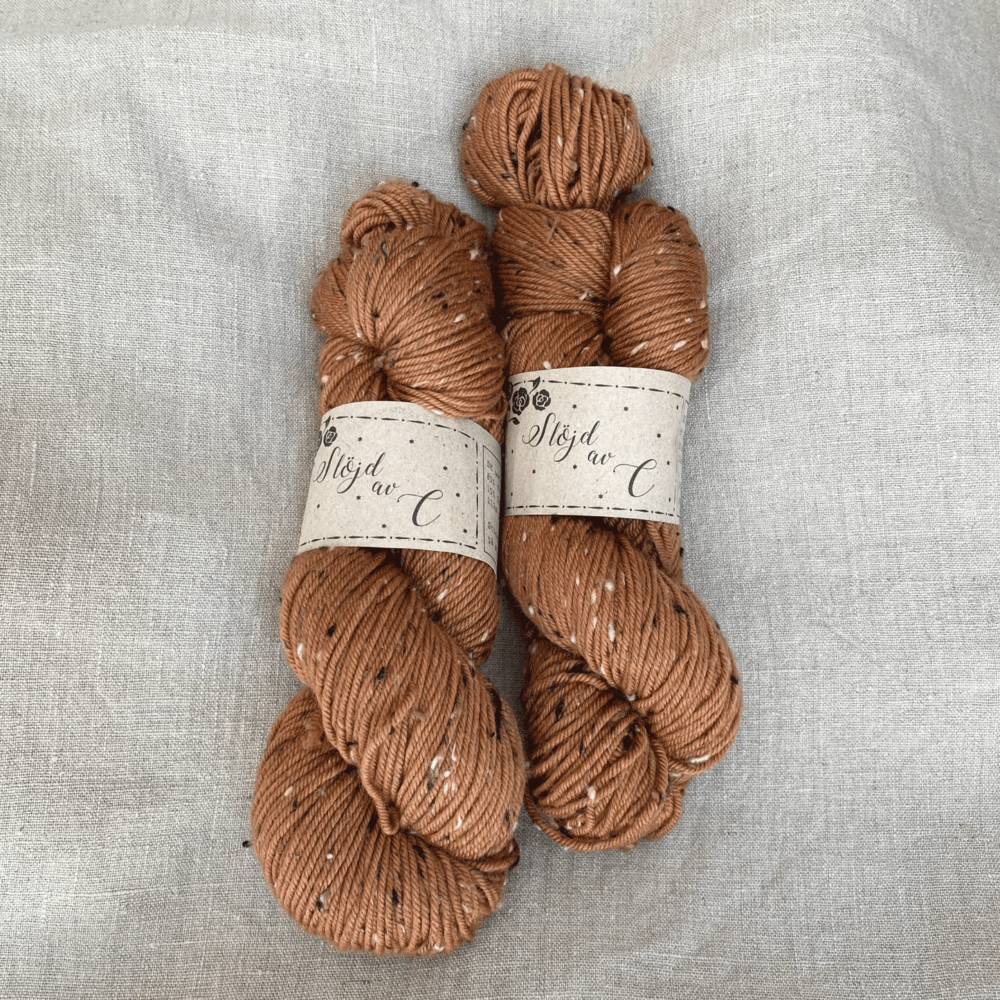 Garn, Merino tweed beige ros
