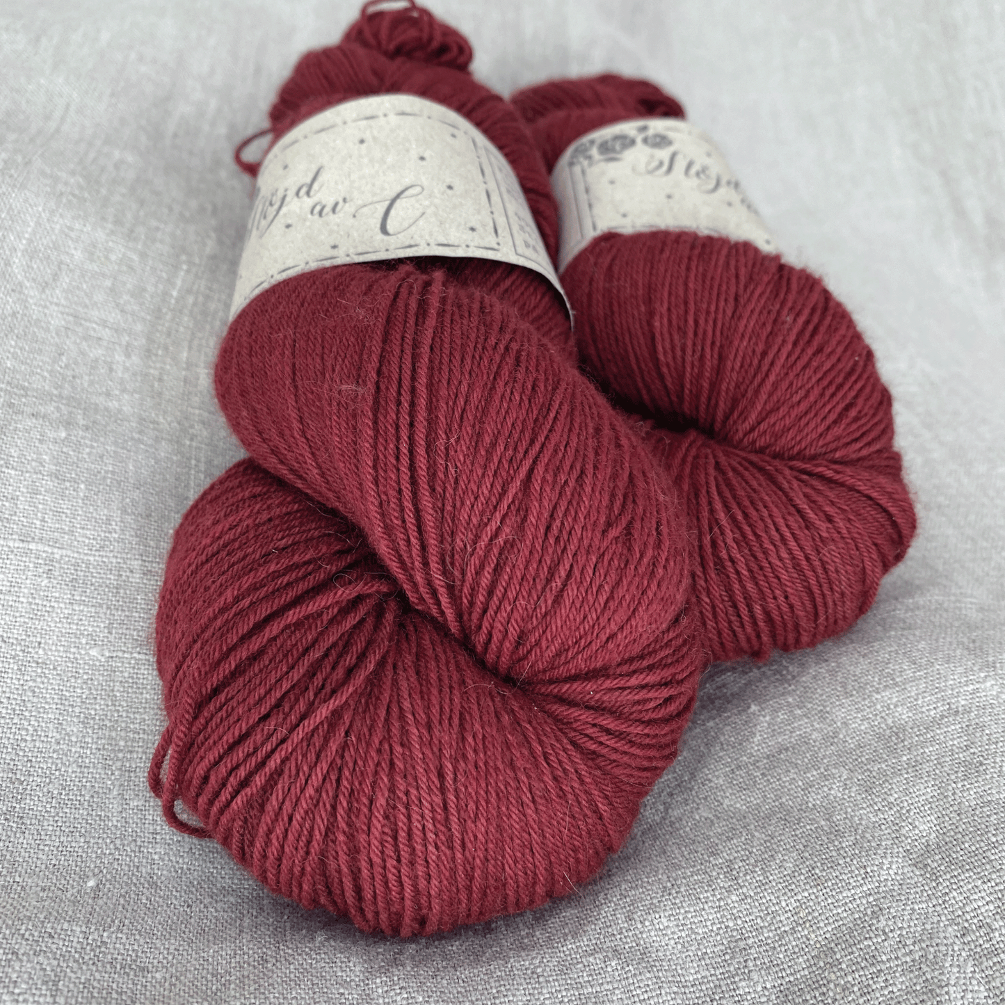 Garn, Merino burrig burgundy röd